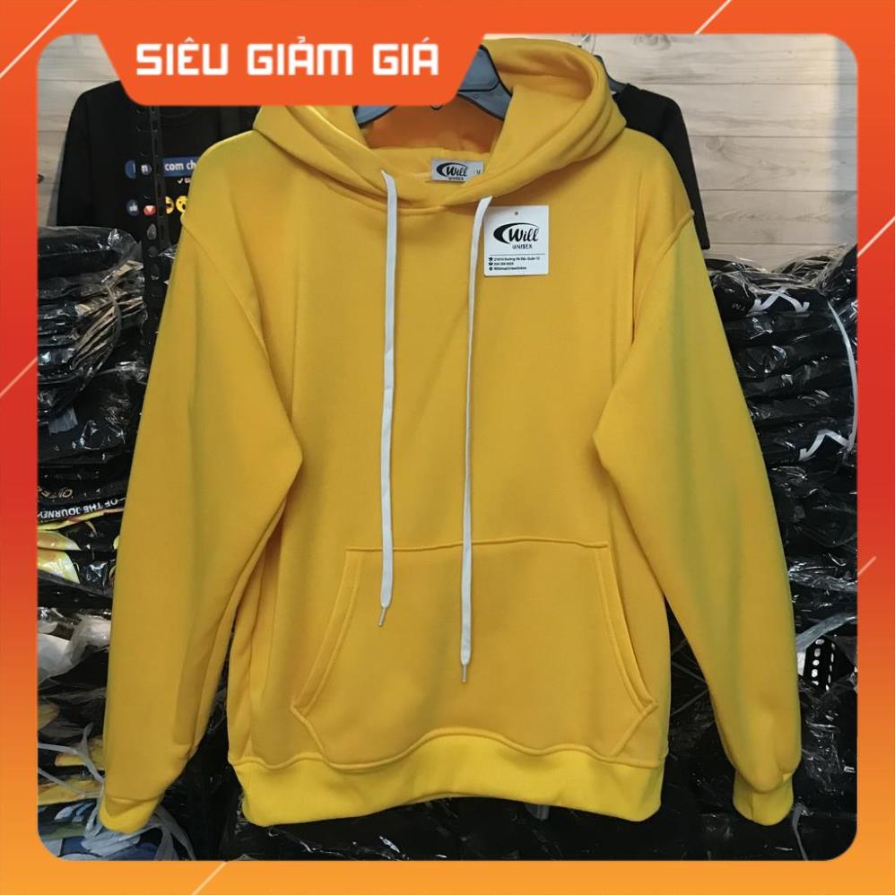 Áo HOODIE BASIC ảnh chụp thật Will Shop form rộng áo trơn nỉ ngoại