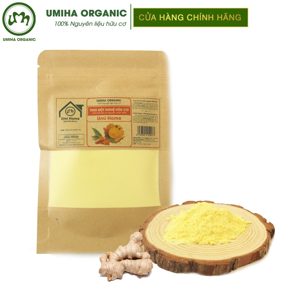 Tinh bột Nghệ đắp mặt nạ hữu cơ UMIHA nguyên chất túi Zip 35g | Turmeric Powder 100% Organic