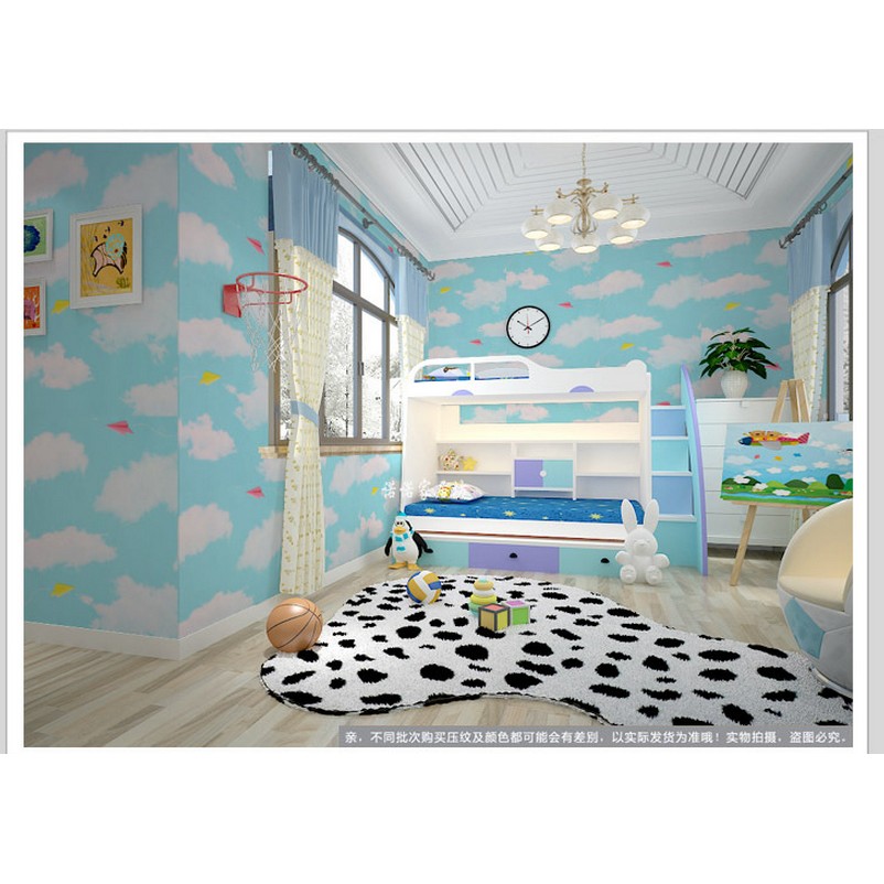 Decal giấy dán tường mây trời xanh ngọc