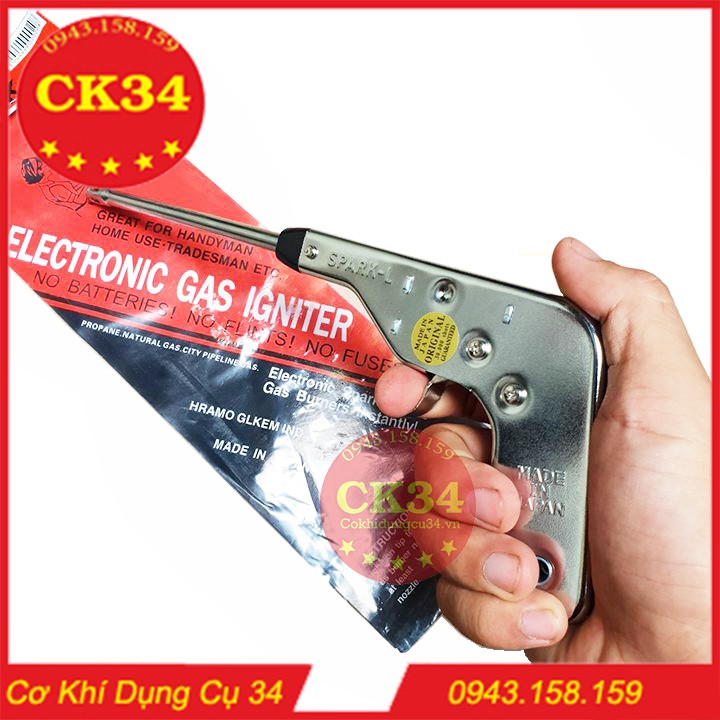 Súng đánh tia lửa mồi bếp ga MADE IN JANPAN SPARK-L INOX dài 37cm