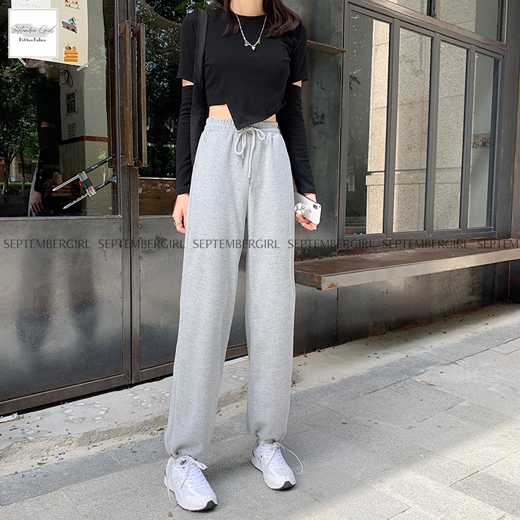 Quần culottes nữ SEPTEMBERGIRL ống suông rộng rút gấu dáng thể thao - JOGGER NAM 064V2