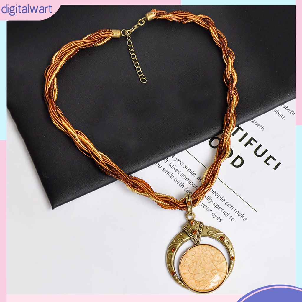 Vòng cổ Nhiều Lớp Mặt Tròn Chạm Khắc Phong Cách Bohemian Cổ Điển Thời Trang Cho Nữ