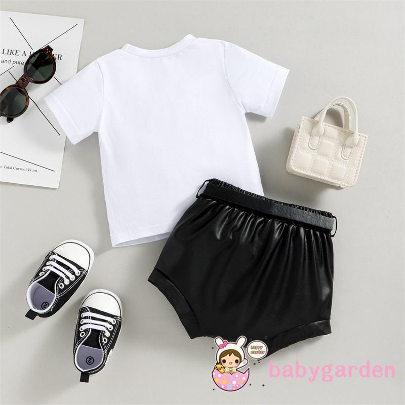 Set Áo Thun Tay Ngắn + Quần Dài Màu Đen Cho Bé 6 Tháng Tuổi