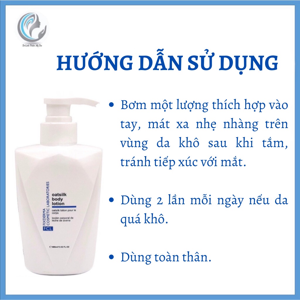 Kem dưỡng ẩm toàn thân mềm mượt da Fixderma FCl oat  silk body lotion BD04