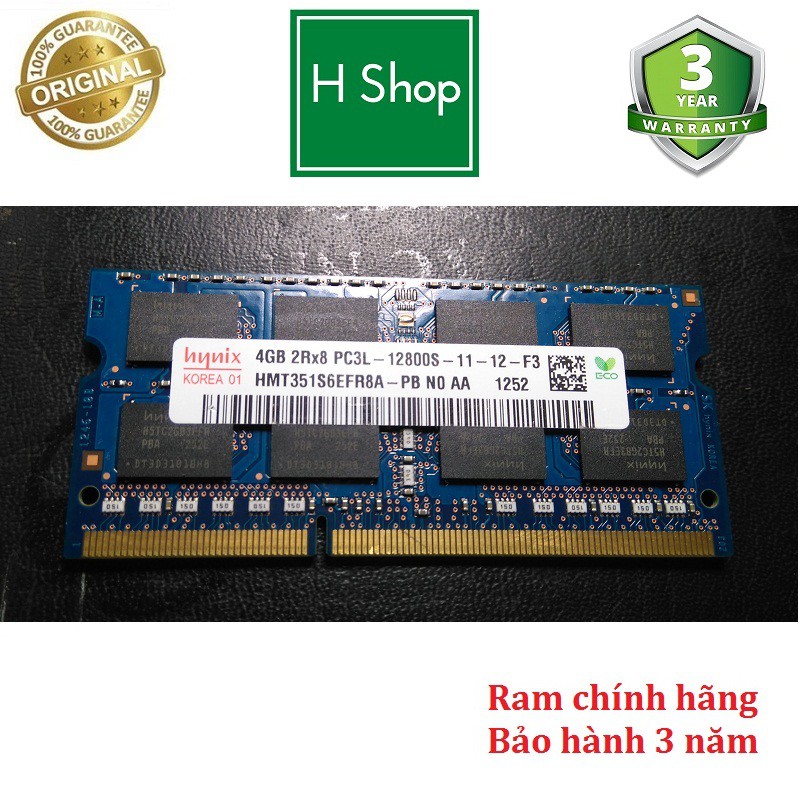 Ram Laptop PC3L (DDR3L) 4Gb bus 1600 - 12800s hiệu Hynix bảo hành 3 năm