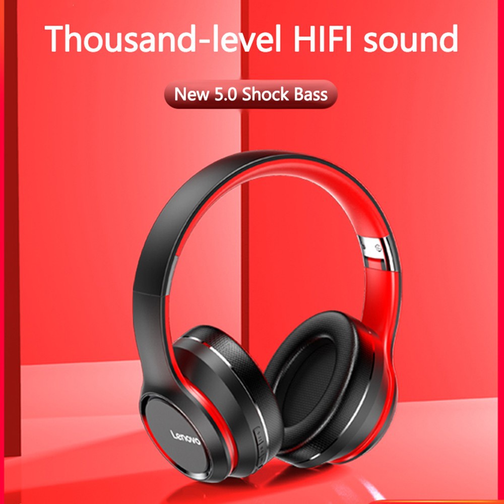 Tai nghe Lenovo HD200 loại bỏ tiếng ồn bluetooth 5.0 có thể gấp gọn nghe nhạc thích hợp IOS, Android
