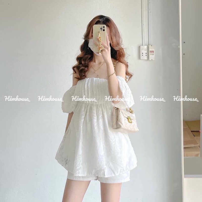 SET 2 MÓN GỒM ÁO TRỄ VAI MIX QUẦN ĐÙI