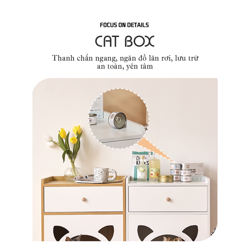 Nhà cho mèo ngủ kết hợp tủ đựng đồ tiện dụng chính hãng Gapi - GP195