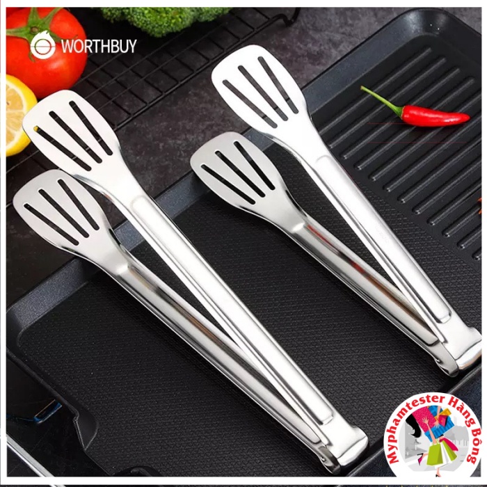 (HÀNG ĐẸP) Kẹp gắp inox 304 không gỉ, chống trơn trượt