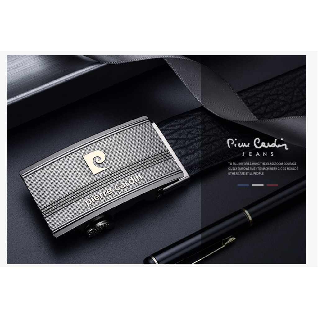 Thắt Lưng Nam Pierre Cardin Da Bò nguyên tấm Dây nịt Nam cao cấp khóa tự động Hợp Thời Trang sang trọng đẳng cấp