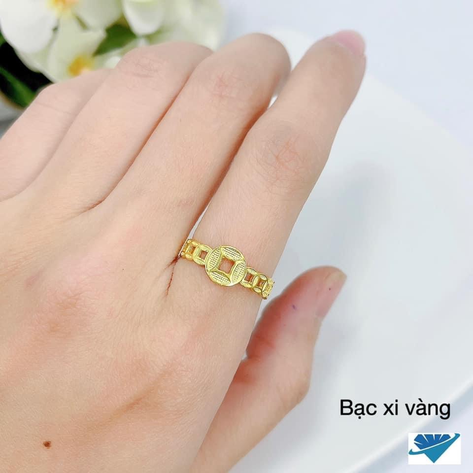 Nhẫn kim tiền bạc thật may mắn tài lộc LINH MIU SILVER