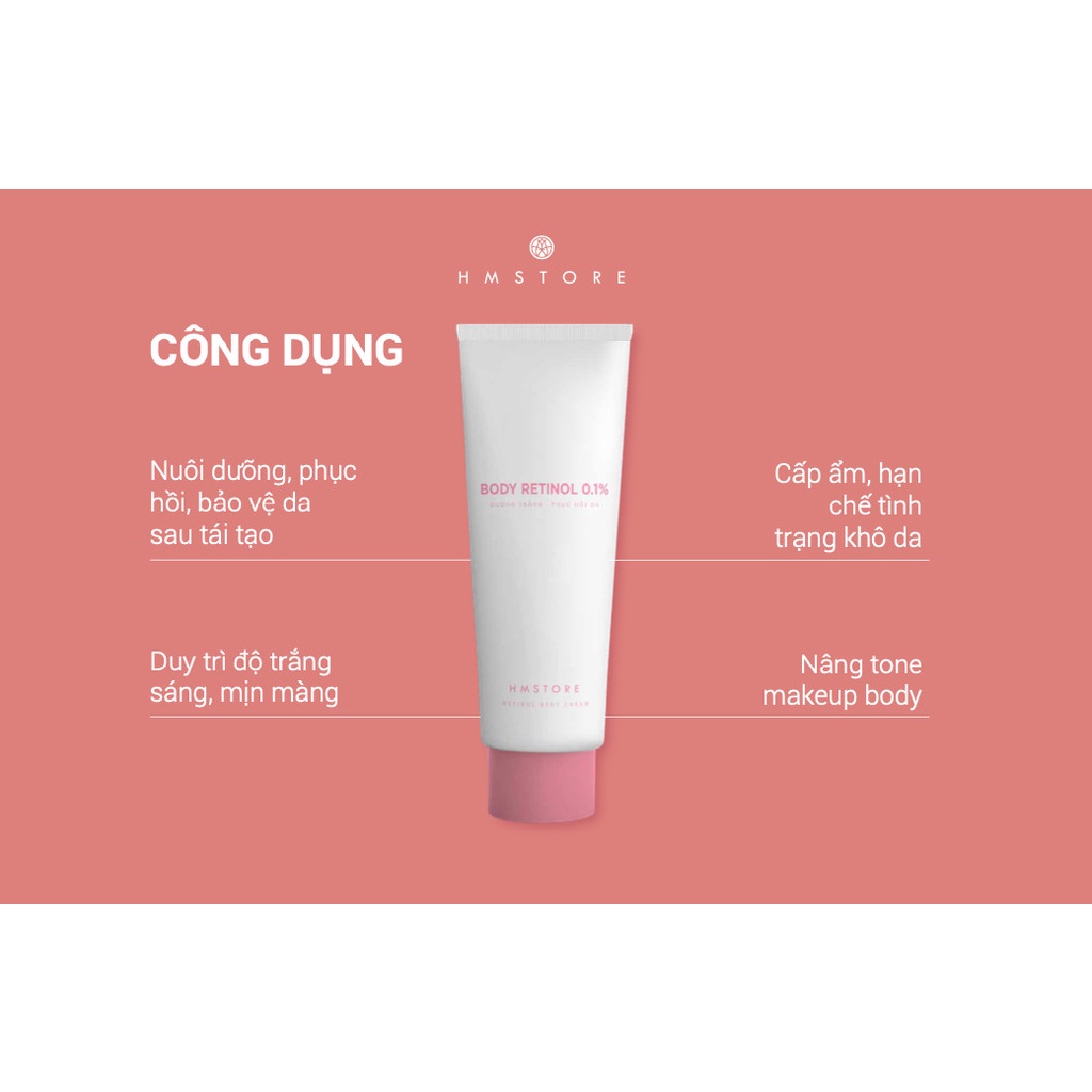 Kem Dưỡng Trắng & Phục Hồi Da Sau Tái Tạo SPF 30 HM STORE - Retinol Body Cream 200g