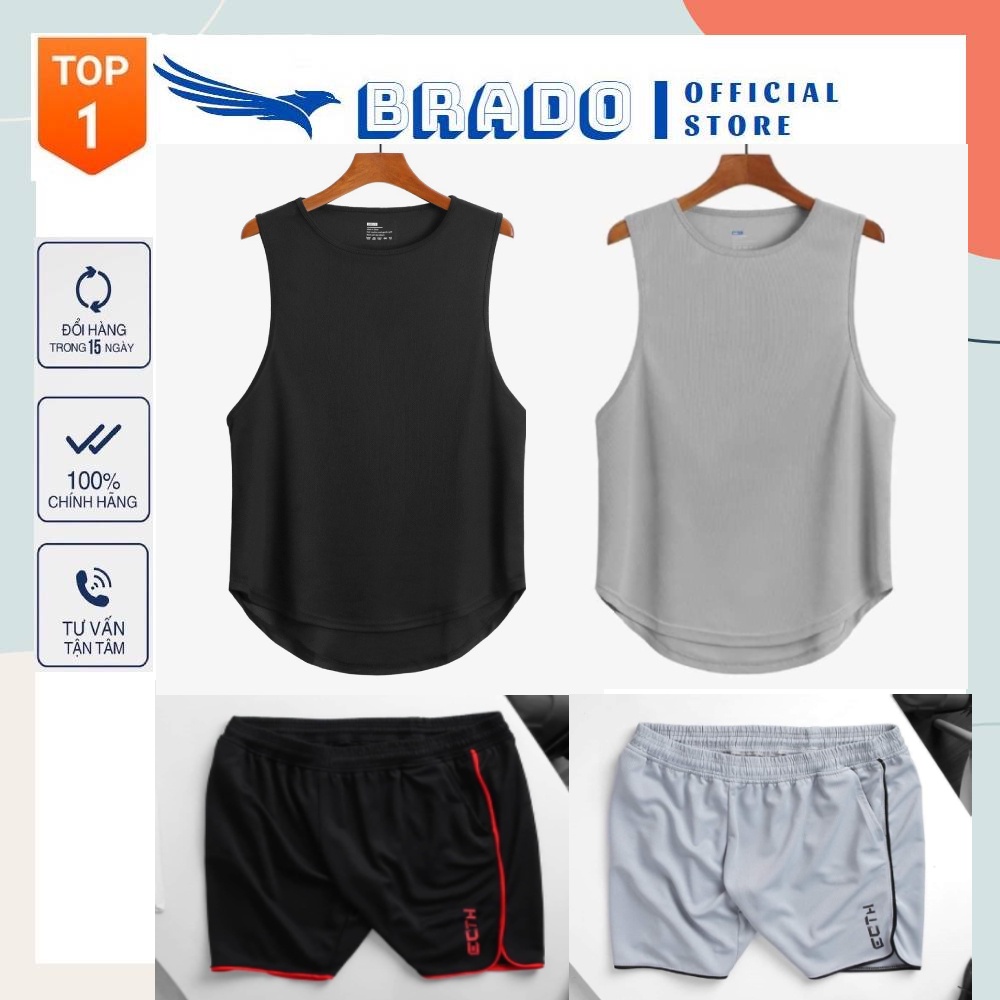 [ 𝐂𝐎𝐌𝐁𝐎 𝐄𝐂𝐇𝐓 ] Bộ Quần Áo thể thao nam, tập gym, chơi thể thao, chạy bộ, mặc ở nhà chất vải Cotton Thái co giãn