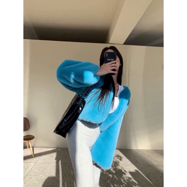 Áo khoác lông loại 1 phong cách Hàn Quốc