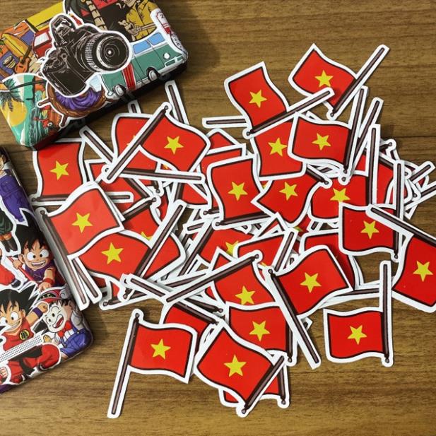 Sticker cờ đỏ sao vàng cực cute dán siêu đẹp chống thấm tốt