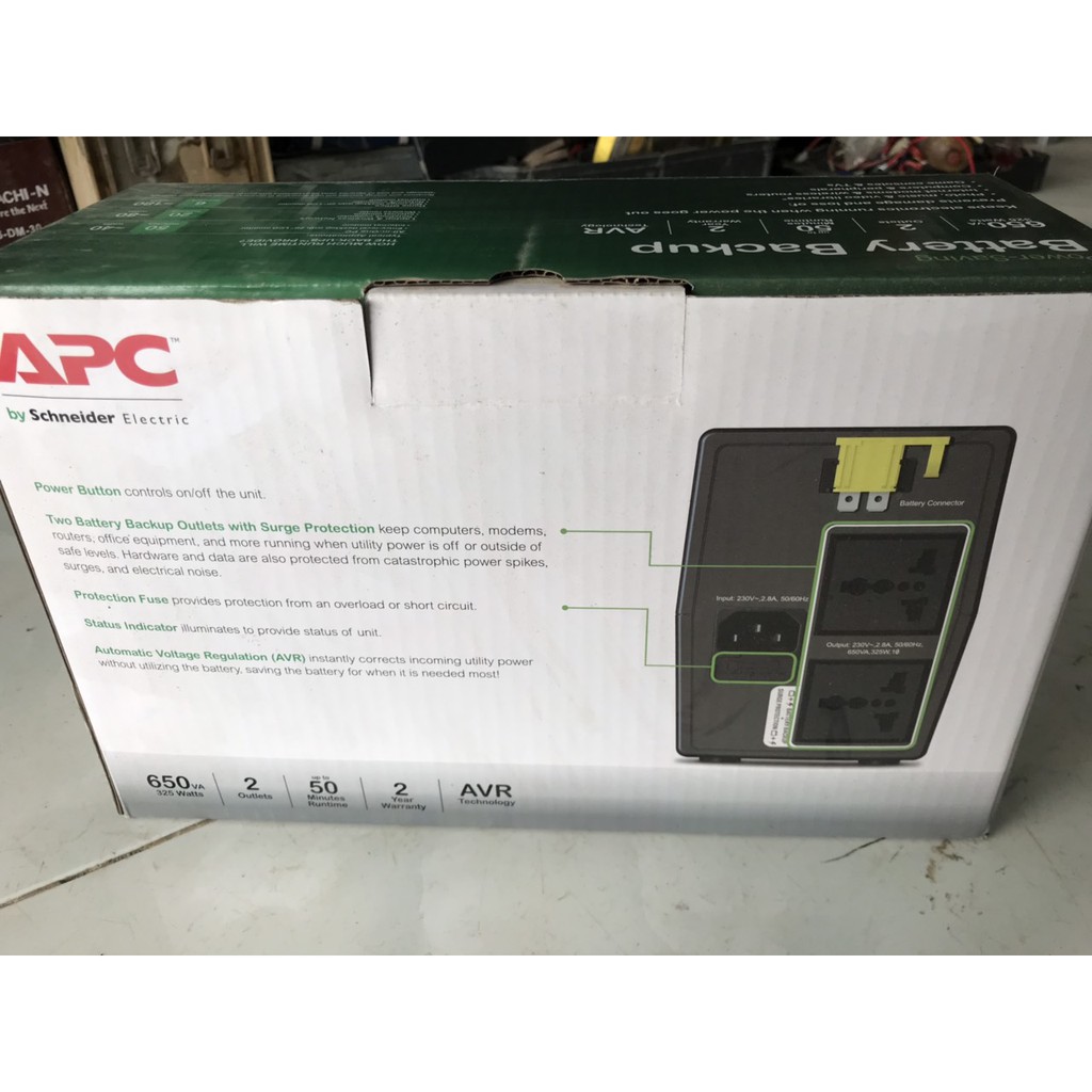 Bộ Lưu Điện UPS APC BX650LI-MS 650VA (650VA/325W) Full box