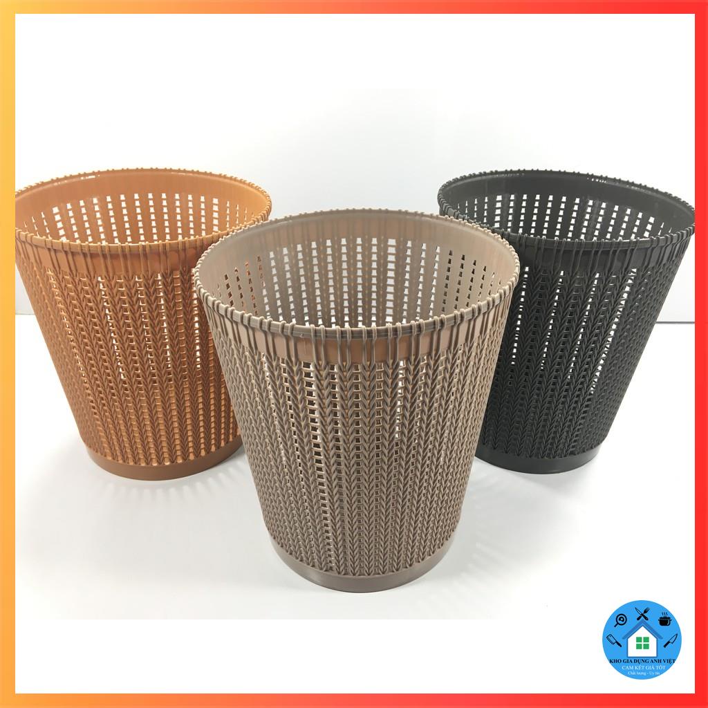 Sọt rác nhựa giả mây, sọt đựng quần áo, đồ chơi trẻ em nhựa Việt Nhật cao cấp
