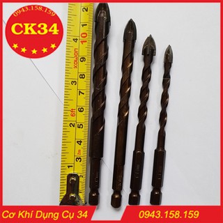 Bộ 4 Mũi khoan Gạch men, Thủy tinh, Đá hoa... Đa năng xoắn đen