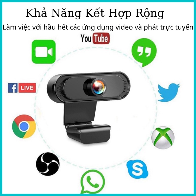 Webcam Máy Tính Laptop Livestream, Học Online Có Mic Full HD PC Gaming 720P-1080P Bảo Hành 12 Tháng