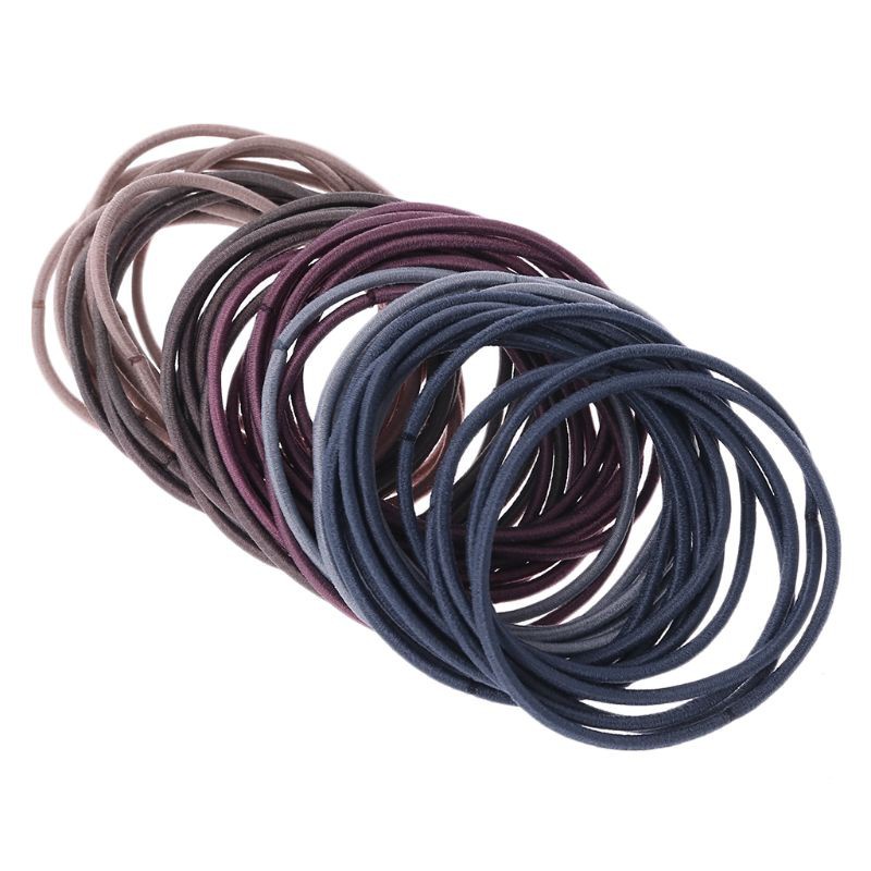 20/ 50/ 100 Dây thun buộc tóc 5cm màu trơn phong cách Hàn Quốc cho nữ