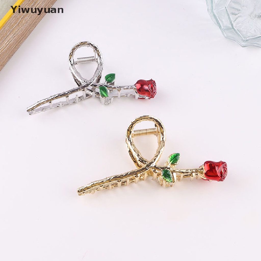 &lt;Yiwuyuan&gt; Fashion Rose Flower Hair Claws Geometric Hair Clamp Women Girls Hairpin On Sale