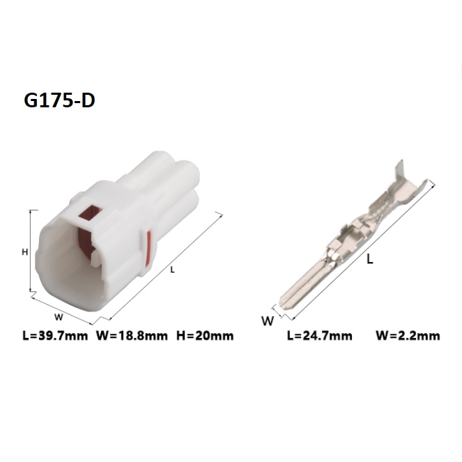 G175-Giắc cắm, Phích cắm khai thác đèn chạy ban ngày 4 LỖ màu trắng