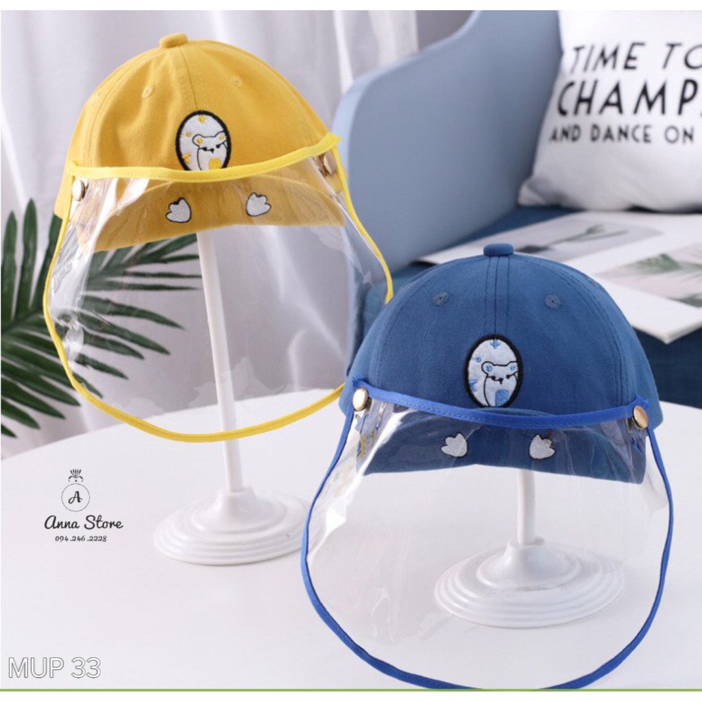 MUP 33: Mũ lưỡi trai có tấm kính chắn bụi cho bé