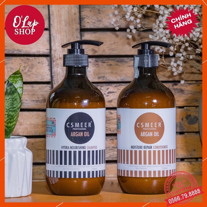 CẶP DẦU GỘI VÀ XẢ CSMEER ARGAN OIL 500ml