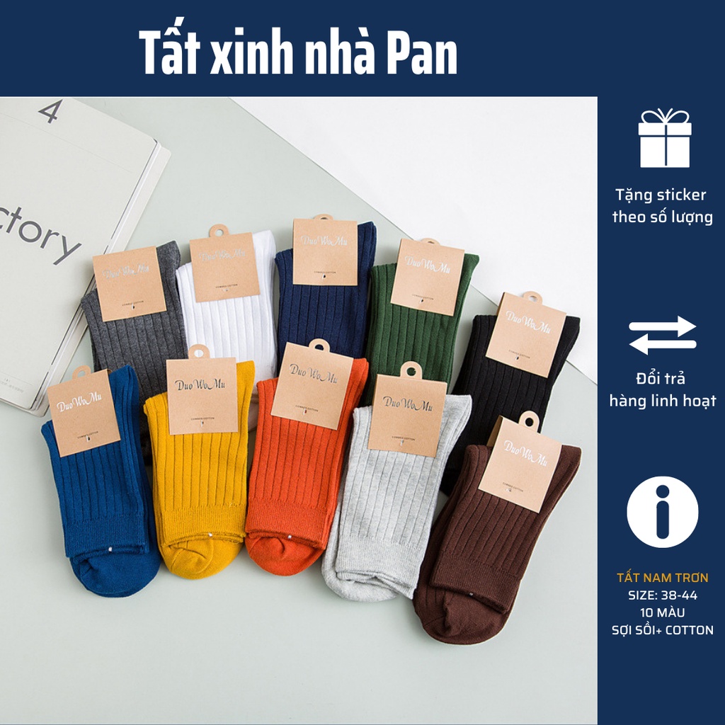 Tất Nam Trơn Gân Cao Cổ mang giày Tây