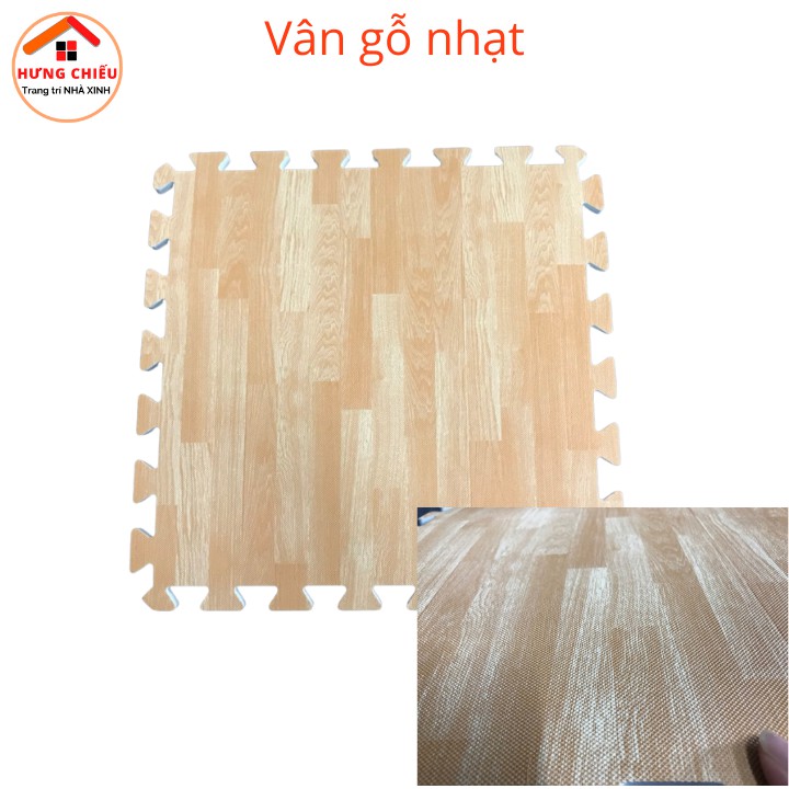 Thảm xốp lót sàn cho bé ghép miếng vân gỗ Âu Lạc chống trơn trượt 42x42cm