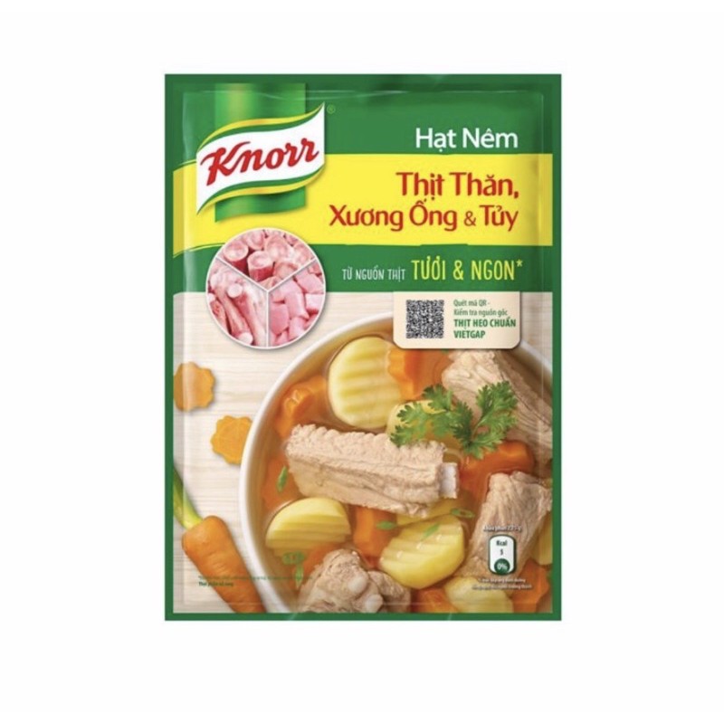 Hạt nêm Knorr thịt bổ sung xương ống 1,2kg date mới