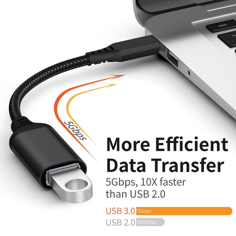 Cáp Chuyển Đổi Dữ Liệu OTG USB Type-C Thiết Kế Dây Bện Sáng Tạo