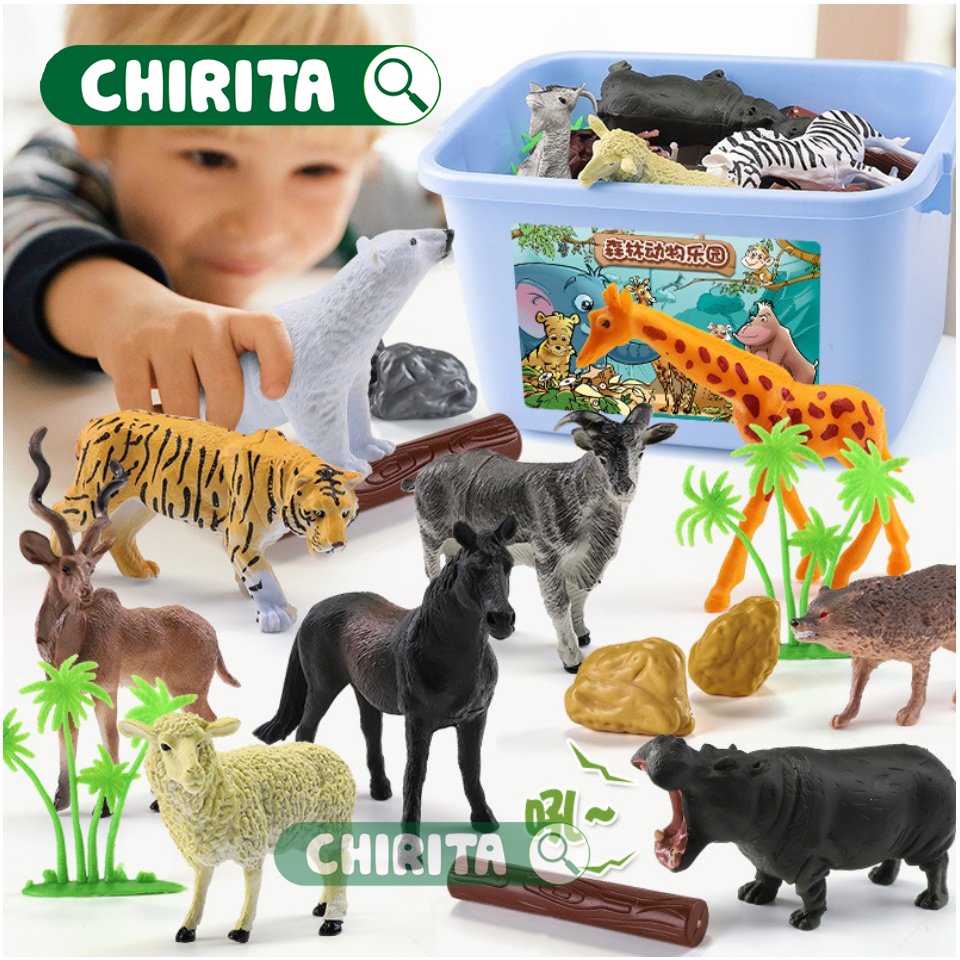 Đồ Chơi Mô Hình Động Vật 58 Chi Tiết Thú Rừng Hoang Dã Cho Bé Trai Và Gái Nhận Biết Thế Giới Xung Quanh Đồ Chơi Chirita