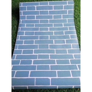 giấy dán tường giả gạch xanh than sẵn keo khổ 45cmx10m dài