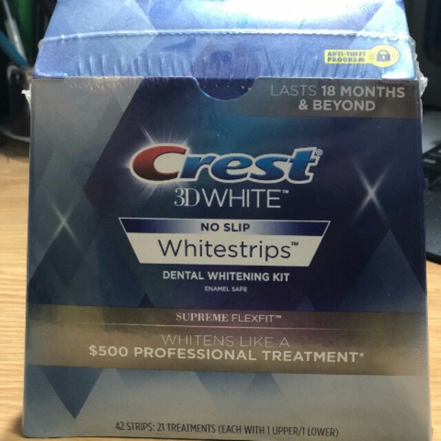 Miếng dán trắng răng Crest 3D White Whitestrips Supreme Flexfit 42 Strips