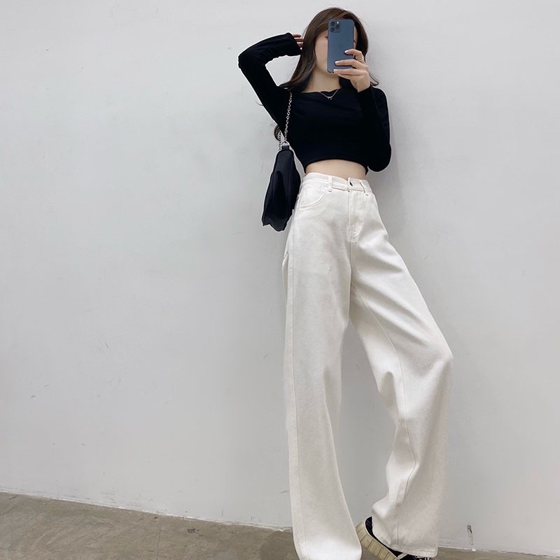Quần bò nữ  Quần ống rộng suông dài unisex form rộng jean cá tính phong cách Ulzzang Hàn Quốc [FREESHIP] PHULA B18