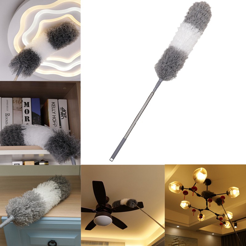 LOẠI 252CM Chổi phất trần lau bụi đa năng có cán điều chỉnh độ dài Chổi quét bụi đa năng cán rút xoay 360 độ .