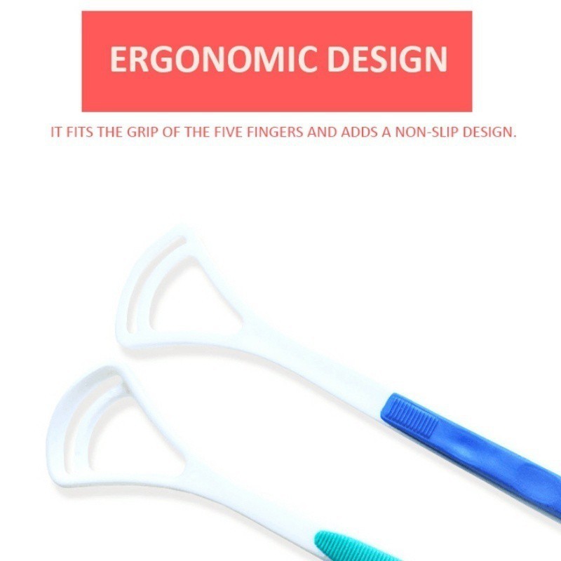 Set 2 Dụng Cụ Làm Sạch Lưỡi Bằng Silica Gel Chăm Sóc Răng Miệng