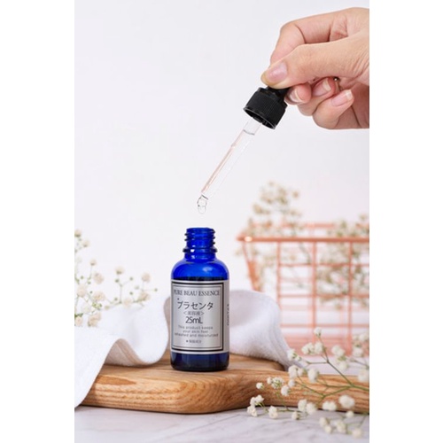 Tinh Chất Dưỡng Da Căng Bóng Nhau Thai Nhật Bản Serum Pure Beau Essence Placenta 25mL HAJAKO