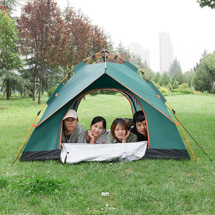 Lều picnic dã ngoại du lịch đi phượt tự bung cỡ lớn size đủ cho 3-4 người (200*200*145cm) chống thấm nước, 2 cửa dongho