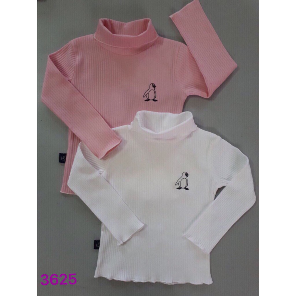Áo thun cổ lọ bé gái (size cho bé 1-7t)