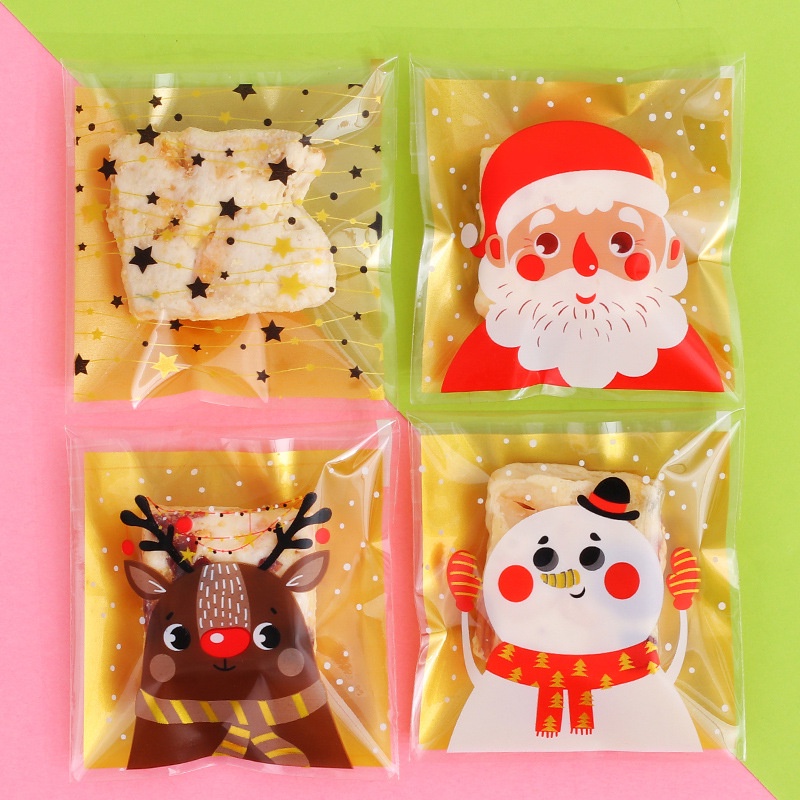 Set 7 * 7 Túi Đựng Bánh Kẹo Giáng Sinh Xinh Xắn