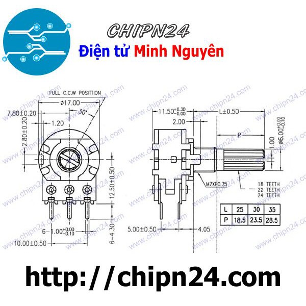 [3 CHIẾC] Biến trở Volume Đôi 10K/50K/100K/1K/2K/5K/20K - [Chọn Loại]