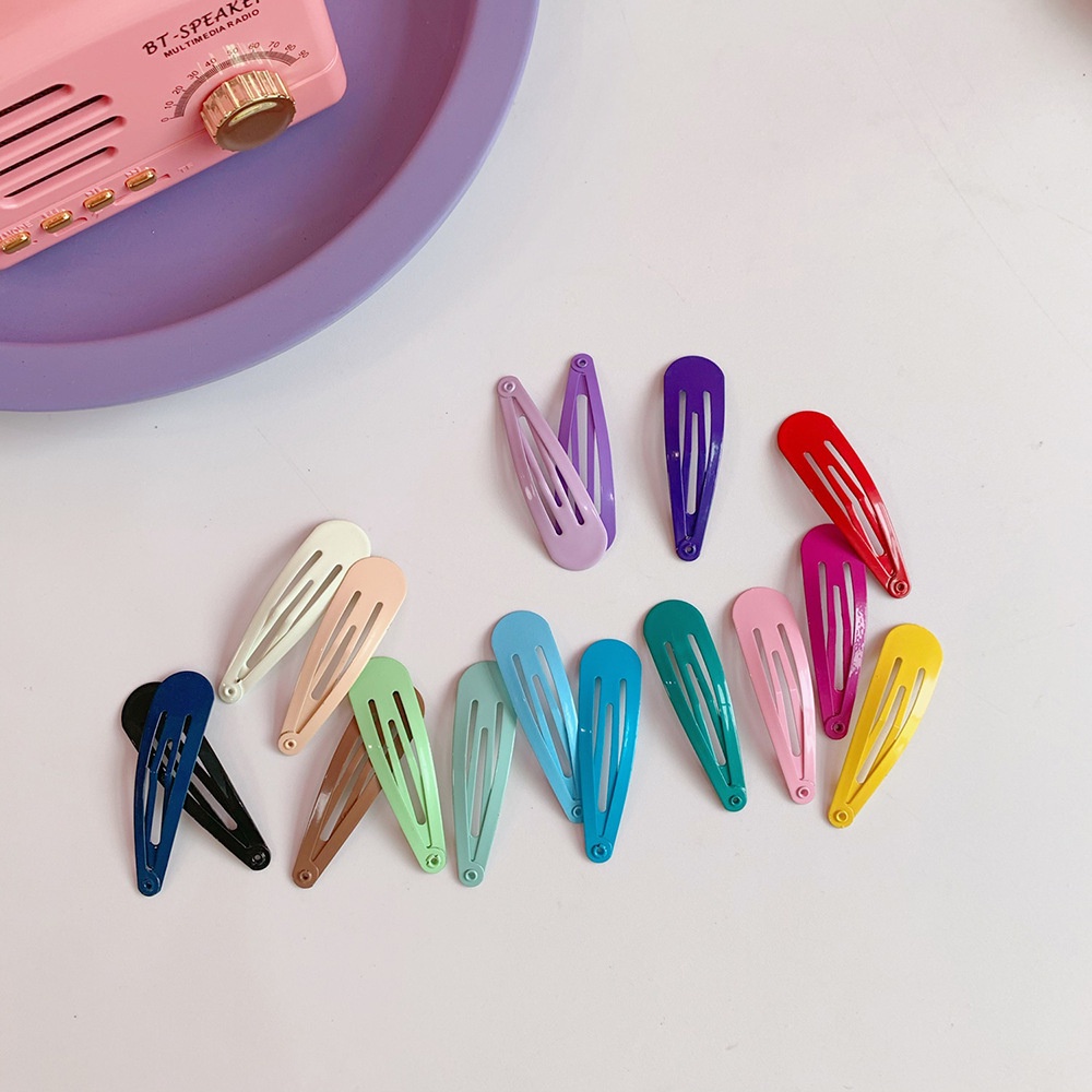 Kẹp Tóc Mái Kim Loại HynBee Hình Giọt Nước Màu Sắc Đơn Giản