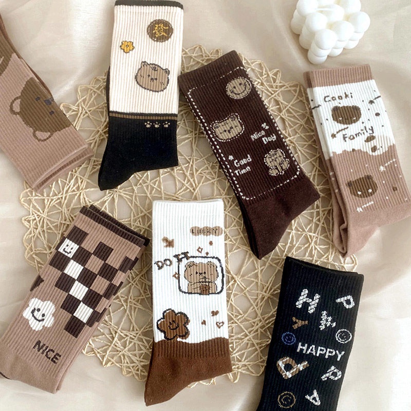 Vớ cotton dày dặn in họa tiết hoạt hình dễ thương