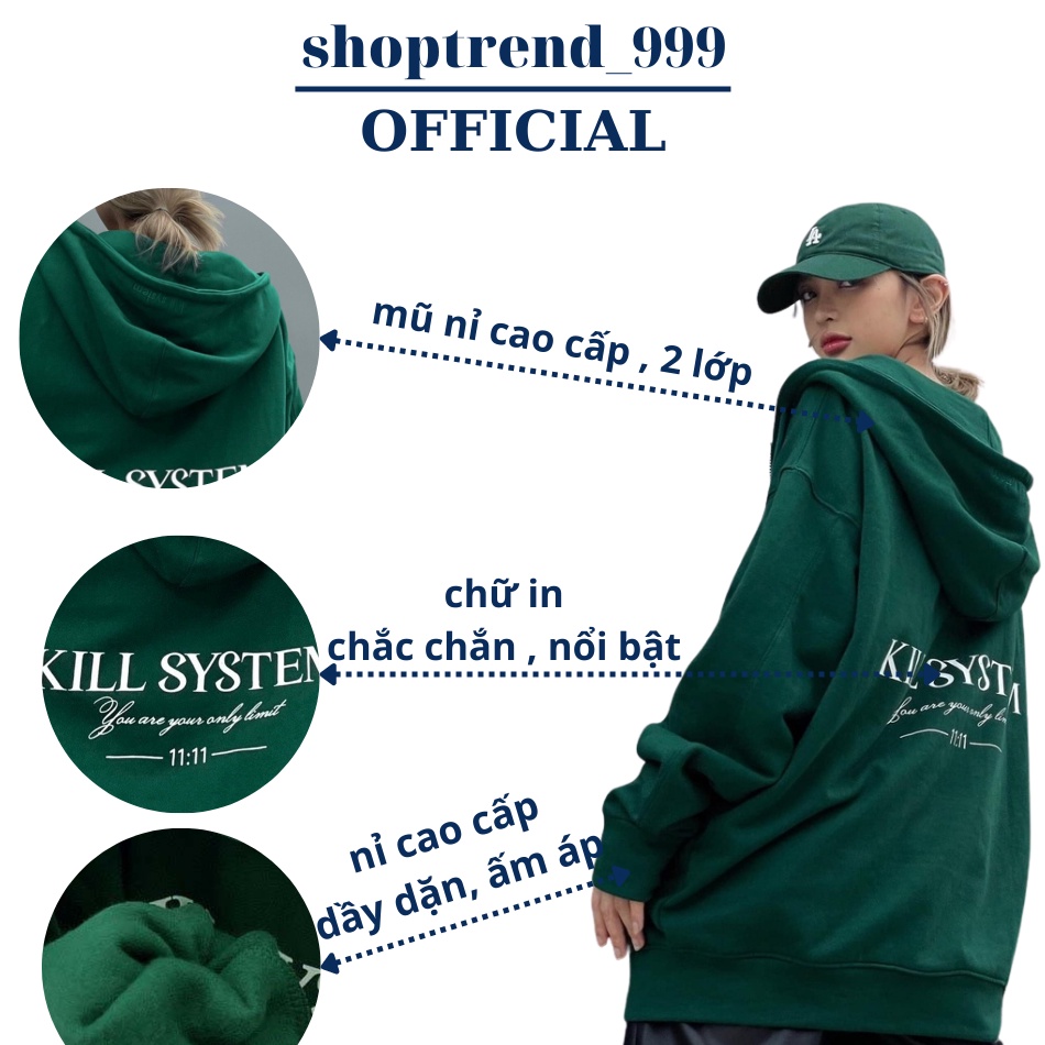 Áo Khoác Hoodie Zip Cute Nam Nữ Mặc Đẹp Chất Dầy Kiểu Dáng Form Rộng Có Mũ Màu Xanh Lá Rêu Ulzzang Hàn Quốc Giá Rẻ