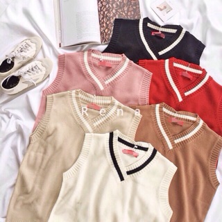 ORDER Áo gile len cổ tim 6 màu