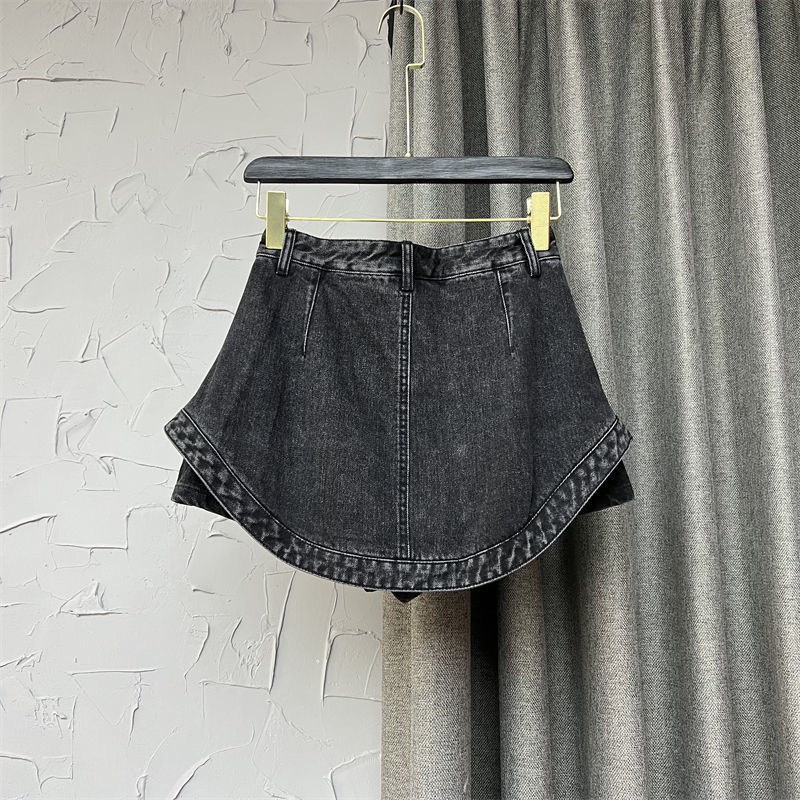 Chân váy bò ngắn nữ vạt bâu trẻ trung phong cách cá tính