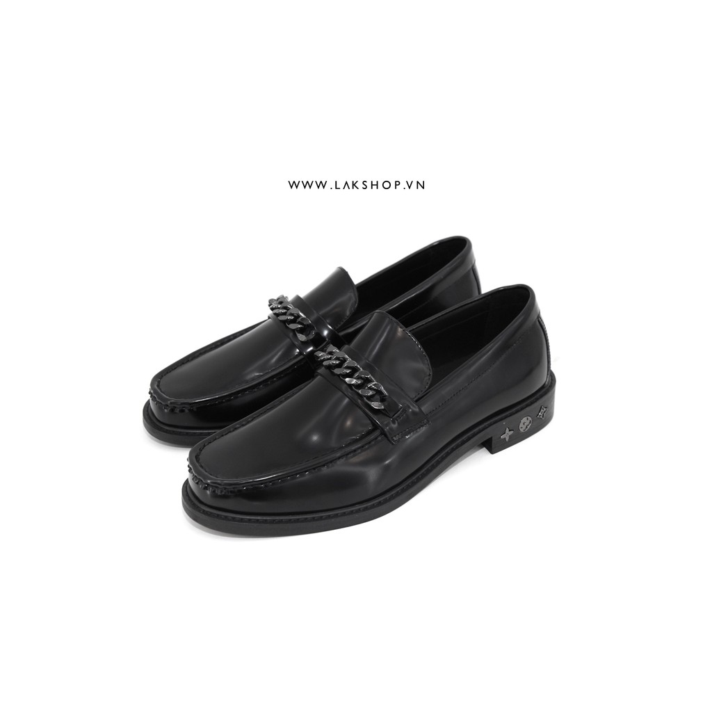 Giày nam Chain Plain Leather Loafers Chain Plain Leather
