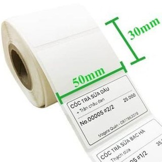 Giấy in tem trà sữa , decal nhiệt 50x30(giá 1 cuộn)